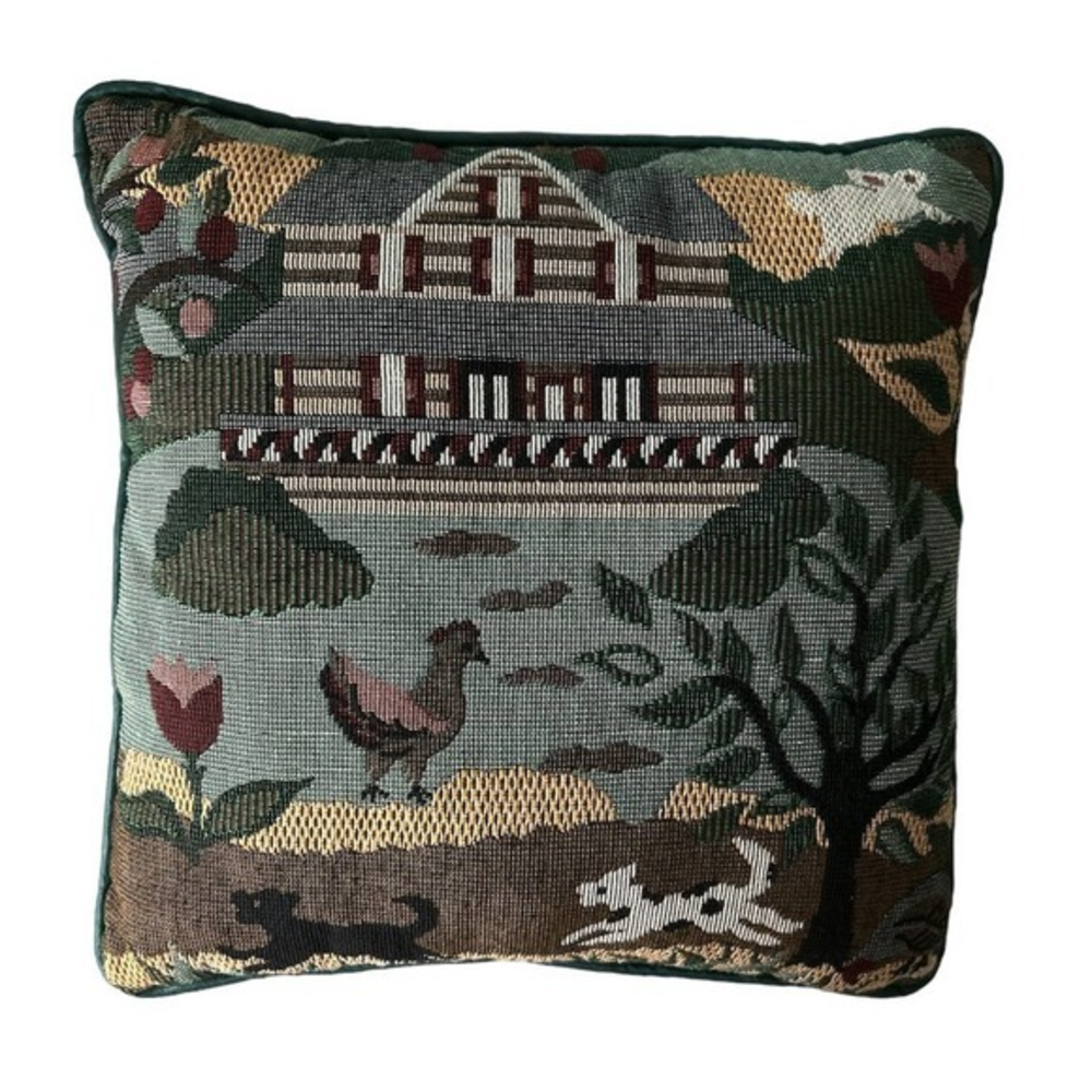 Woven Cottagecore Countryside Home Decor Pillow Green‎